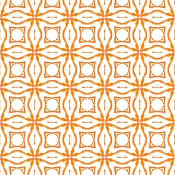 Arabesque hand drawn design. Orange bizarre boho chic summer design. Oriental arabesque hand drawn border. Textile ready fantastic print, swimwear fabric, wallpaper, wrapping.