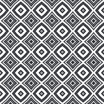Exotic seamless pattern. Black symmetrical kaleidoscope background. Summer swimwear exotic seamless design. Textile ready flawless print, swimwear fabric, wallpaper, wrapping.
