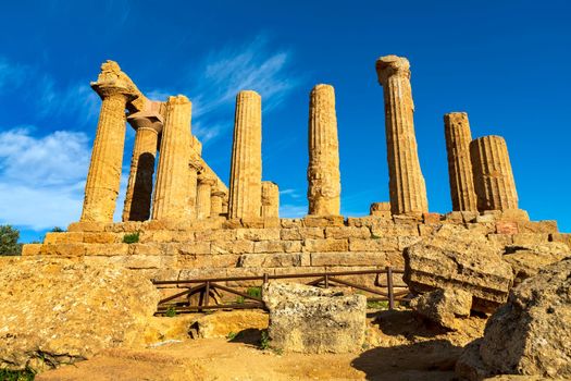 The greek temple of Juno in the Valley of the Temples, Agrigento, Italy.