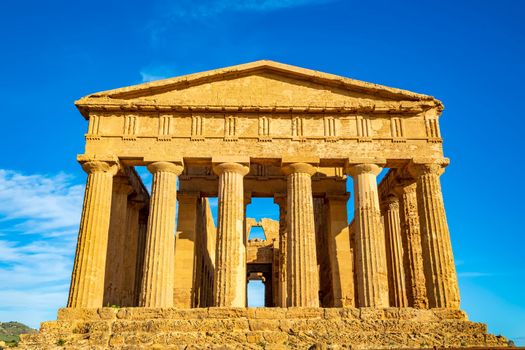 The famous Temple of Concordia in the Valley of Temples near Agrigento, Sicily, Italy