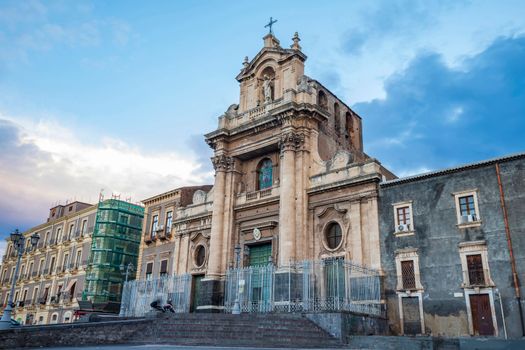 Travel at Sicily - Basilica Santuario del Carmine, Catania, Sicily, Italy, Europe.