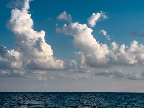 background and scenery sunset view of sea and cloudy sky