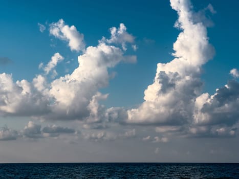 background and scenery sunset view of sea and cloudy sky