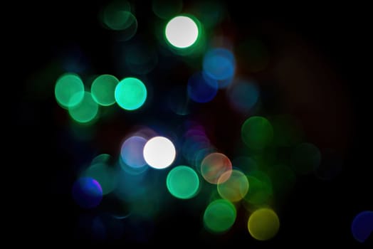 Abstract colorful defocused circular facula. Bokeh blurred color light can use background