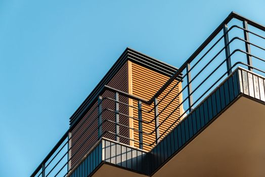 Vinyl coated pvc insulation material with wood look, covered around the roof and chimney of the building