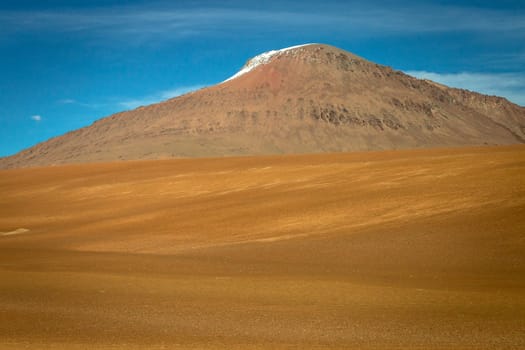 Atacama Desert dramatic volcanic landscape at Sunset, Northern Chile, South America