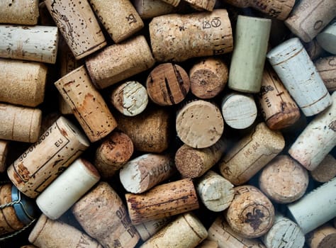 Background of used Italian wine corks