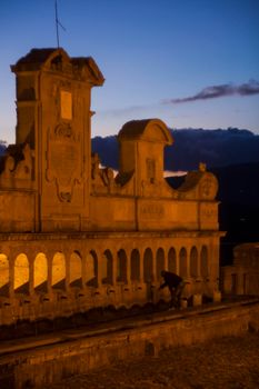 LEONFORTE, ITALY - DECEMBER, 22: Man filling cans with fountain water on December 22, 2017