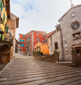 View of the church of the Nativity of the Blessed Virgin Mary in Labin, Istria, Croatia