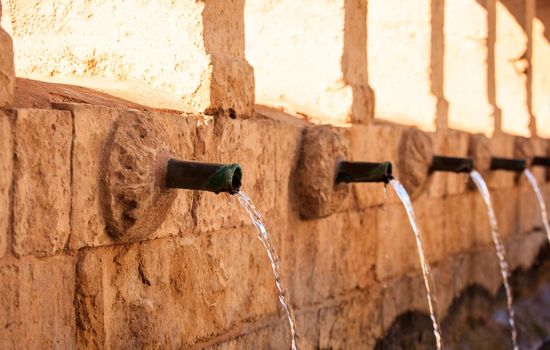 Detail of Granfonte, Baroque fountain in Leonforte, Sicily - Italy