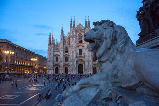 View of Piazza del Duomo in Milan, Italy