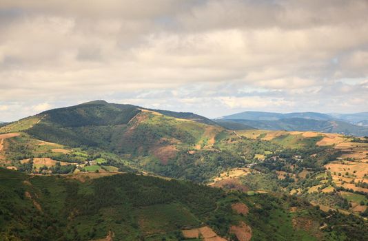 View of Galicia landscape along the way of St. James