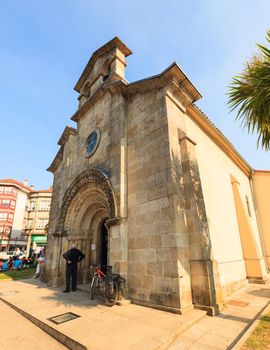 MELIDE, SPAIN - AUGUST, 14: View of the san pedro catholic Church on August 14, 2016