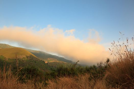 View of Galicia landscape along the way of St. James