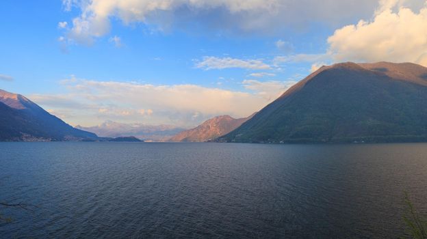 View of lake Lugano or Ceresio lake, Switzerland and Italy