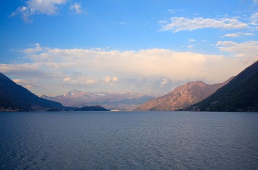 View of lake Lugano or Ceresio lake, Switzerland and Italy