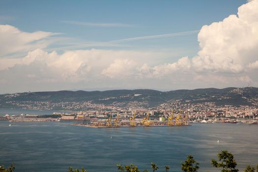 Top view of Trieste from old town of Muggia