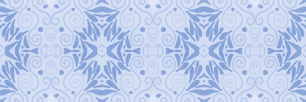 Watercolor majolica. Seamless portuguese ceramic. Floral azulejo pattern. Majolica ornament. Damask oriental print. Retro vintage spanish mosaic. Italian majolica tile.
