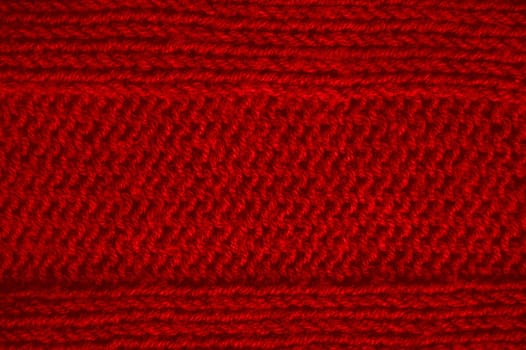 Cotton Knitted Wool. Organic Woven Pattern. Soft Handmade Warm Background. Fiber Knitted Fabric. Red Macro Thread. Nordic Winter Print. Structure Plaid Garment. Abstract Wool.