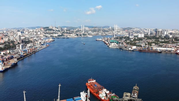 The city of Vladivostok from a bird's-eye view