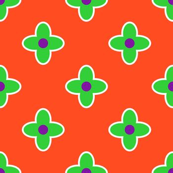 Vibrant Y2K floral pattern. Funny funky retro flowers background