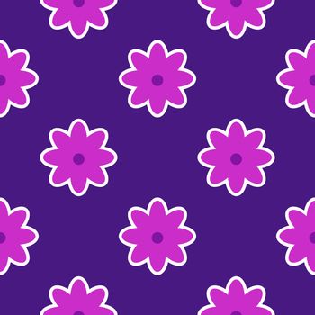 Vibrant Y2K floral pattern. Funny funky retro flowers background