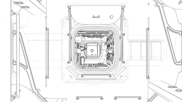 The interior of the space station. Elements of this images furnished by NASA. 3d illustration