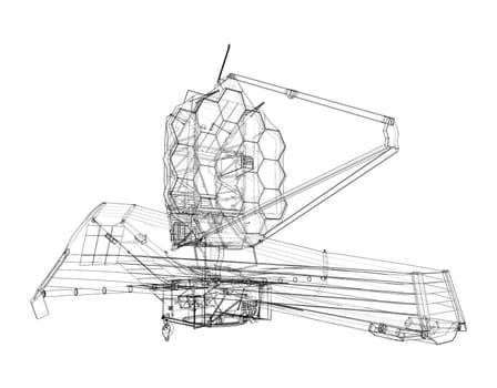 James Webb Space Telescope. Elements of this image furnished by NASA. 3d illustration