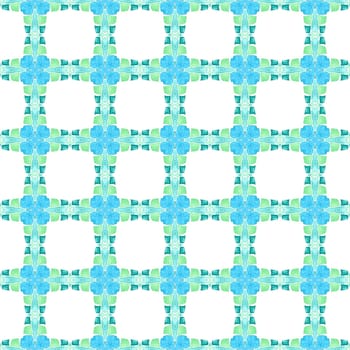 Textile ready uncommon print, swimwear fabric, wallpaper, wrapping. Green wondrous boho chic summer design. Medallion seamless pattern. Watercolor medallion seamless border.