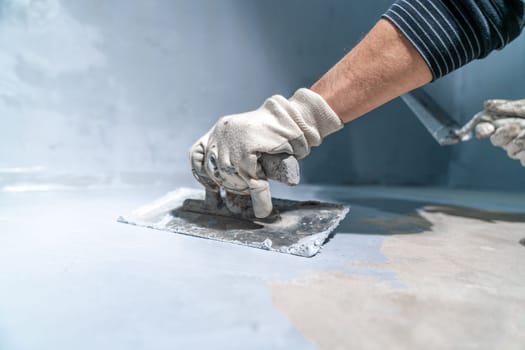 waterproofing of the bathroom floor in a new building.