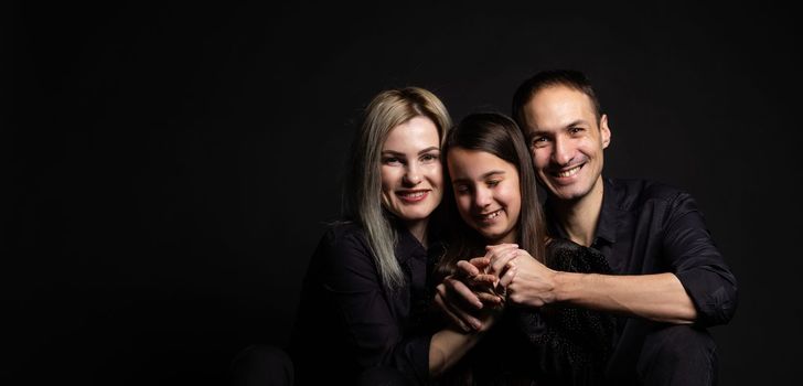 family on a black background.