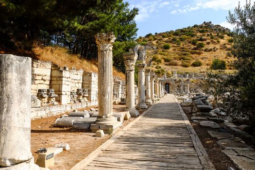Ancient ruins in the city of Ephesus, Turkey . High quality photo