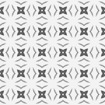 Ikat repeating swimwear design. Black and white magnetic boho chic summer design. Textile ready extraordinary print, swimwear fabric, wallpaper, wrapping. Watercolor ikat repeating tile border.