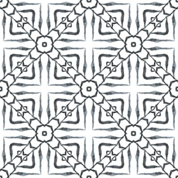 Repeating striped hand drawn border. Black and white extraordinary boho chic summer design. Striped hand drawn design. Textile ready quaint print, swimwear fabric, wallpaper, wrapping.