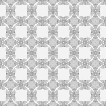 Hand painted tiled watercolor border. Black and white creative boho chic summer design. Textile ready symmetrical print, swimwear fabric, wallpaper, wrapping. Tiled watercolor background.