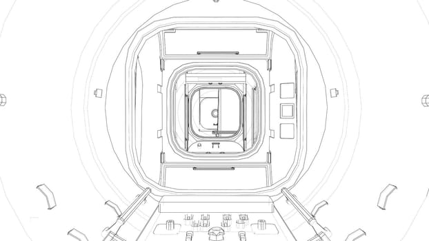 The interior of the space station. Elements of this images furnished by NASA. 3d illustration