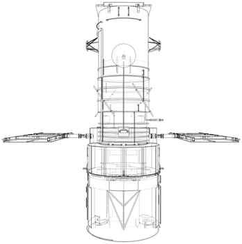 Hubble space telescope. Sattellite. Elements of this images furnished by NASA