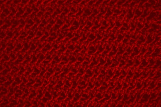 Closeup Abstract Wool. Vintage Woven Texture. Weave Handmade Winter Background. Knitted Wool. Red Structure Thread. Nordic Warm Decor. Soft Carpet Embroidery. Cotton Knitted Fabric.