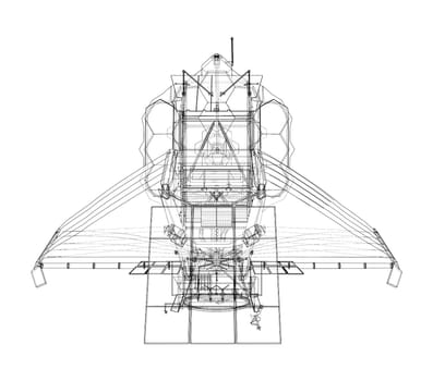 James Webb Space Telescope. Elements of this image furnished by NASA. 3d illustration