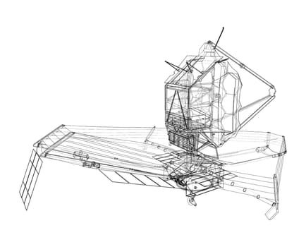 James Webb Space Telescope. Elements of this image furnished by NASA. 3d illustration