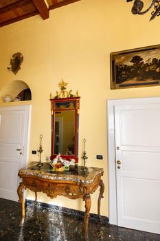 October 12, 2018.Interior inside the Villa Graziani near the town of Vada in the Tuscan region.Tuscany.Italy.