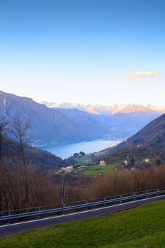 View of Lugano lake, Switzerland and Italy