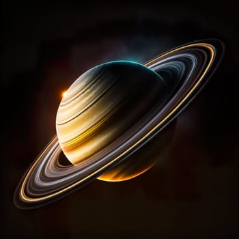 Planet Saturn, on black night. 3D illustration presents planet of the solar system. image elements furnished by NASA. download image