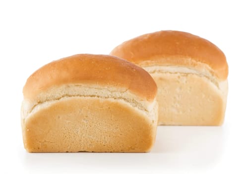 Tasty rye bread, isolated on white background.