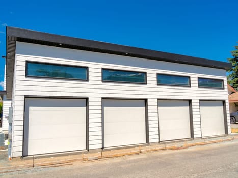 Four stall garage of a residential house under construction.