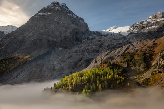 Italian Dolomites, idyllic Stelvio pass landscape in south Tyrol, Northern Italy