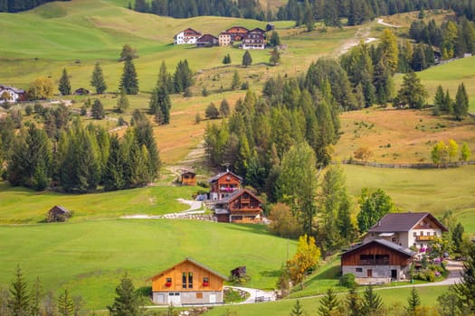 Idyllic Alpine village in Val di Funes, South Tyrol trentino Alto Adige, Italy