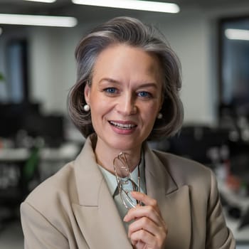 Portrait of an attractive mature caucasian woman in the office