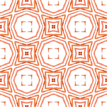 Textile ready admirable print, swimwear fabric, wallpaper, wrapping. Orange curious boho chic summer design. Mosaic seamless pattern. Hand drawn green mosaic seamless border.