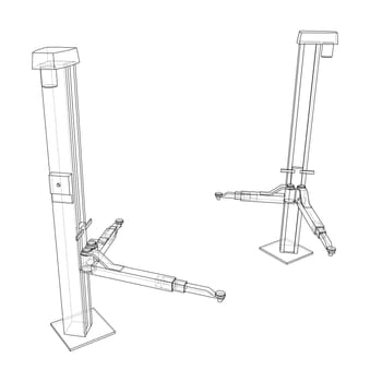 Car lift stand tower on white. 3d illustration